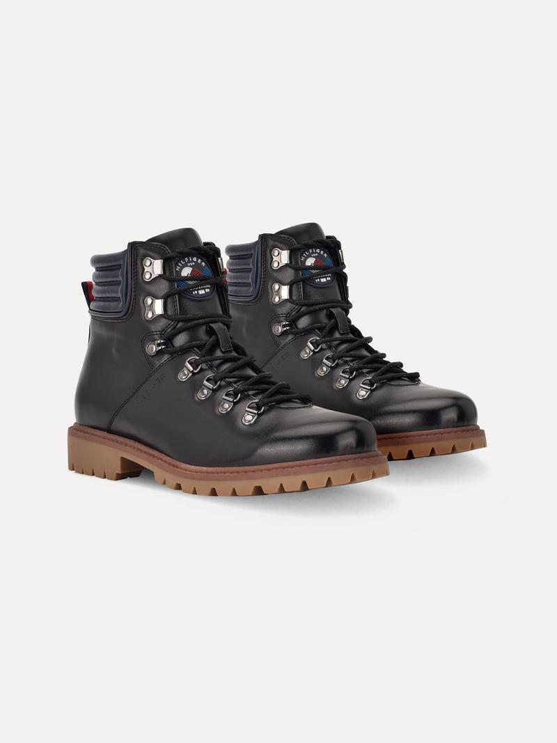 Férfi Tommy Hilfiger Solid utility Csizma Fekete | HU 1475LIS